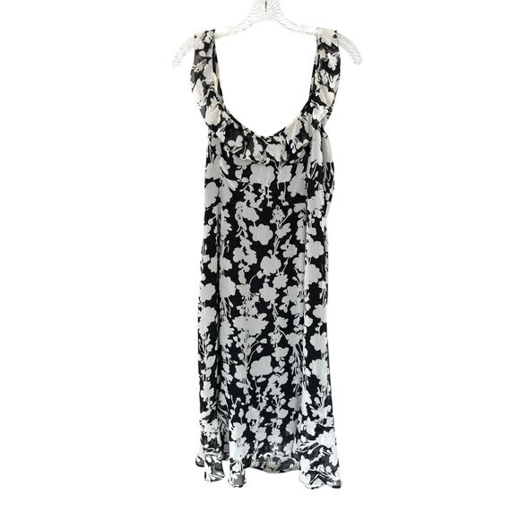 Anny Taylor Loft Dress Black White Floral Babydoll Fairy Whimsical  Size 12 - Picture 8 of 10